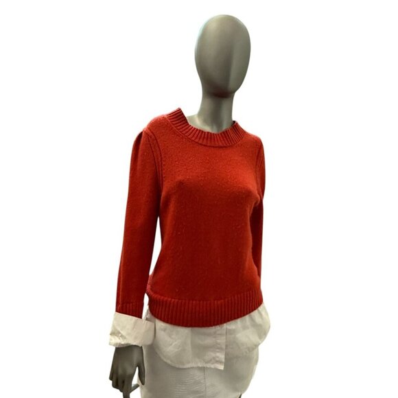Brochu Walker Eton Layer Crew Long Sleeve Sweater Orange Size S - Picture 4 of 6